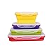 HomeIdeas Set of 4 Elegant, Fashionable & Stackable Food Storage Containers, Silicone Collapsible Lunch Bento Box, Freezer to Microwave Oven Safe, (350ML , 540ML , 800ML , 1200ML)