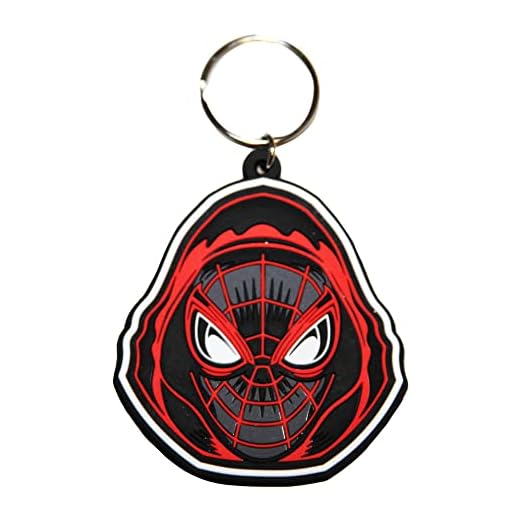 Pyramid International Spider-Man Miles Morales (Hooded) Rubber Keychain, Llavero Unisex adulto, Multi, One Size