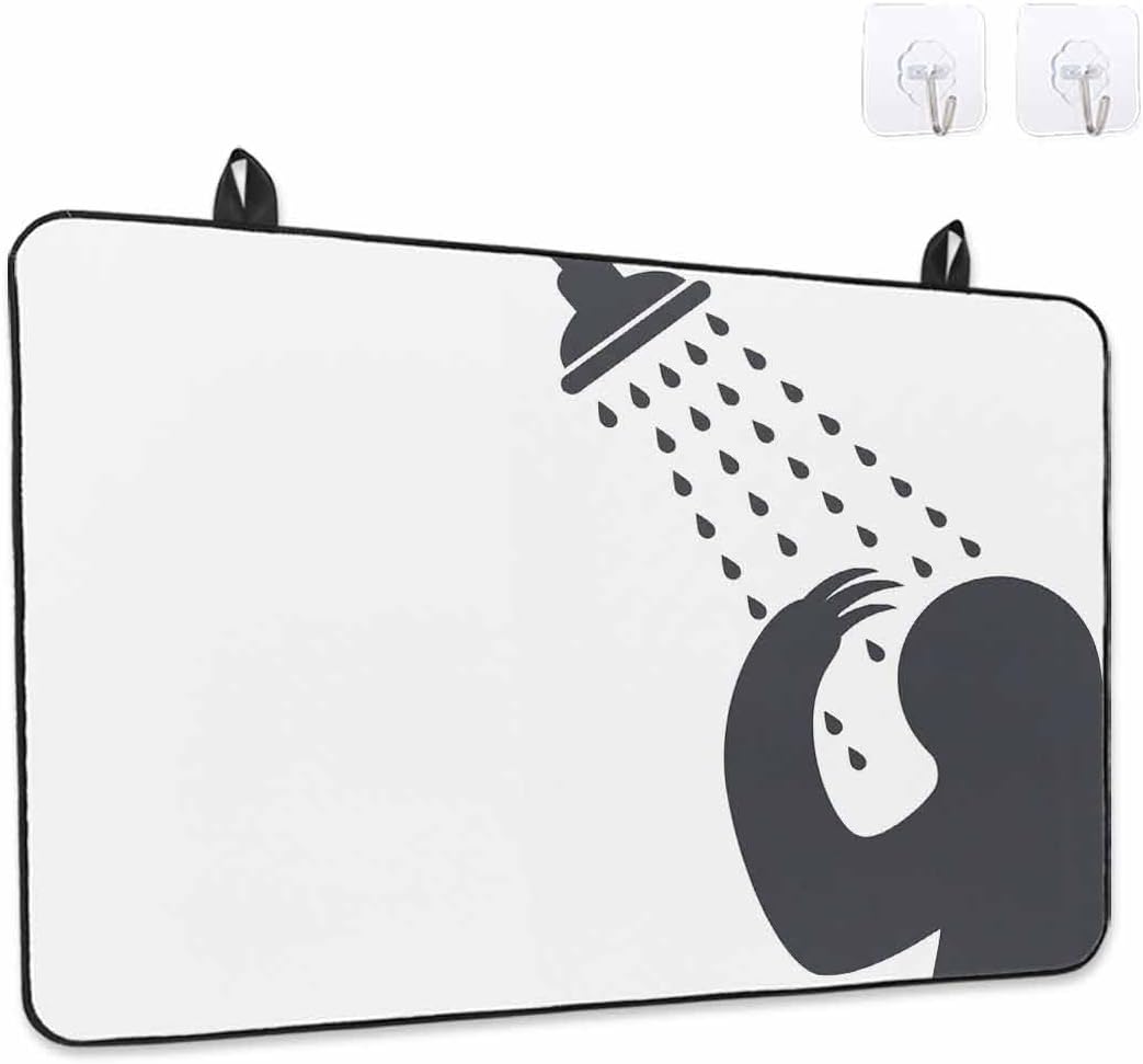 Funny Sloth Stove Cover for Electric Stove, Sloth Bathing Shower Animal Silhouette Stove Top Cover for Glass Top, Heat Insulation Rubber Mat Foldable Cooktop Top Protector, 28.5"x20.5"