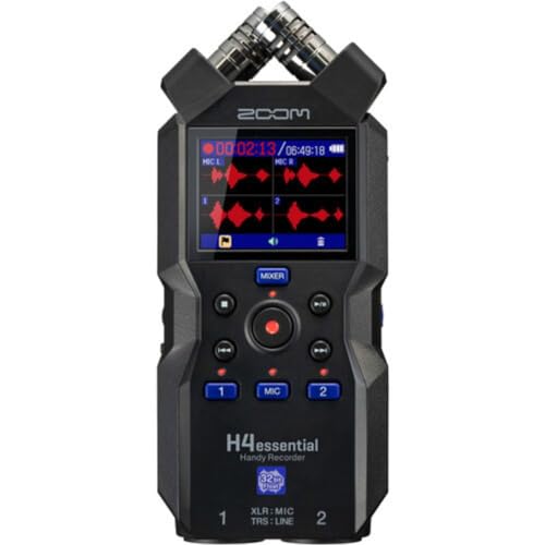 Zoom H4essential 4-Track Handy Recorder with 32-Bit Float, Accessibility, Stereo Microphones, 2 XLR/TRS Combo Inputs, USB Interface, for Musicians, Podcasters Bundle with ZDM-1 Dynamic Microphone - Thumbnail 3