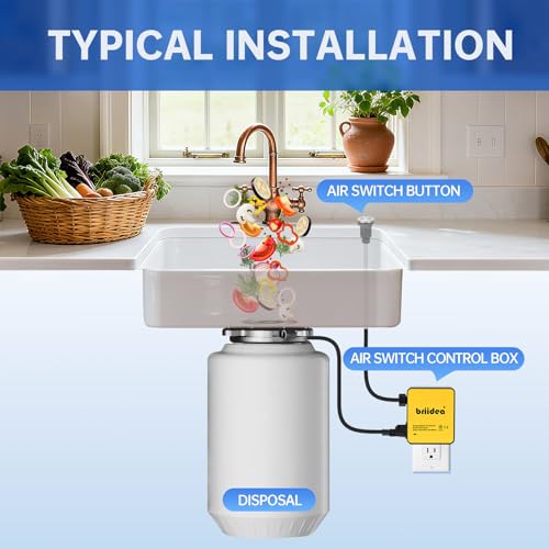 Garbage Disposal Air Switch Kit Sink Top Waste Disposal Long Stainless Steel Polished On/Off Air Button Food and Waste Disposals Part by Briidea, UL Listed by briidea - Image 6