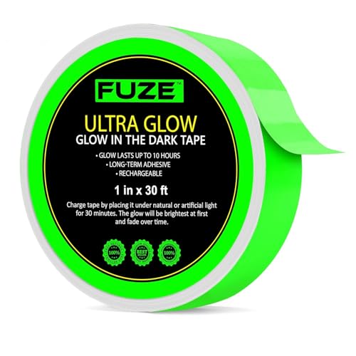 Lockport Glow in The Dark Tape - 30 Ft x 1 in - Bright - Rechargeable - Reflective - Glow Tape in The Dark - Halloween Decoration, Christmas Decor, Night Decorations, Home Marking, Stairs, Exit Sign