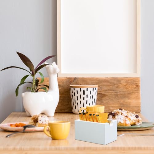 Spiareal 2 Pcs Sugar Packet Holder Farmhouse Sugar Packets Caddy Wood Sugar Packet Basket Small Sugar Caddy Sugar Packet Organizer for Coffee Bar Tea Storage, 3.5" x 2.3" x 2" (White)