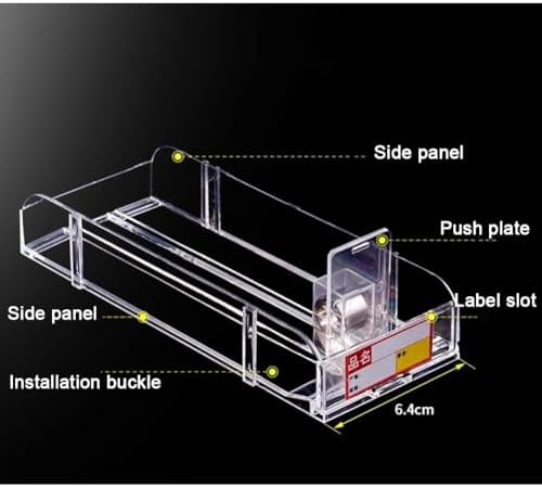 20-Pack Spring-Loaded Acrylic Cigarette Box Pushers, Auto-Distribution Shelf Organizers for Retail Stores, 6.4x28 cm Gondola Racks, Maximize Display Efficiency