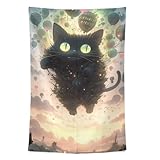 FRODOTGV Wandteppich mit schwebendem Luftballon, Fantasy-Szene, Wandteppich, Tagesdecke für Wohnzimmer, Dekoration, 152,4 x 101,6 cm