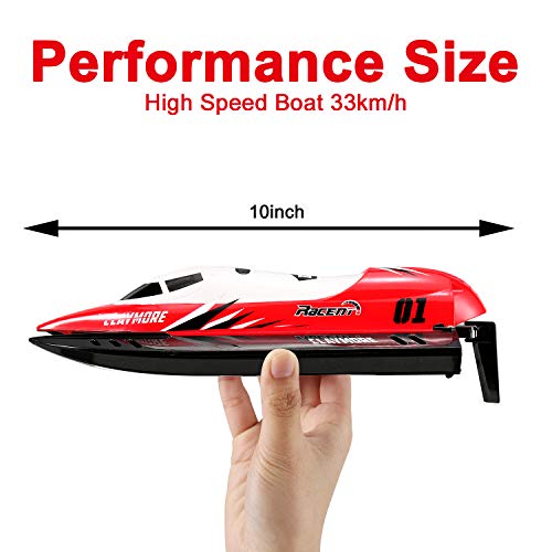 FUNTECH RC Boats for Kids Adults - Remote Control Boats for Pools and Lakes, 20MPH 2.4GHz Radio Controll Boat with Self-righting Auto Roll Back, Your First RC Boat for Outdoor Adventure, Red - Thumbnail 7