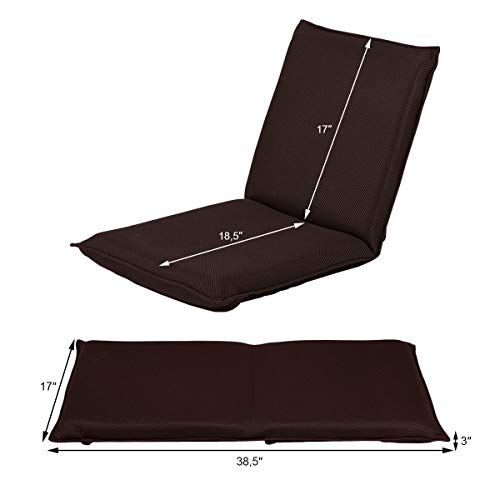 Image of BestComfort Set of 2 Folding Floor Chair 6-Position Adjustable Meditation Chair Video Gaming Chair for Reading TV Watching, Portable Floor Seat Lounge Sofa Chair for Kids Teens Adult, Coffee