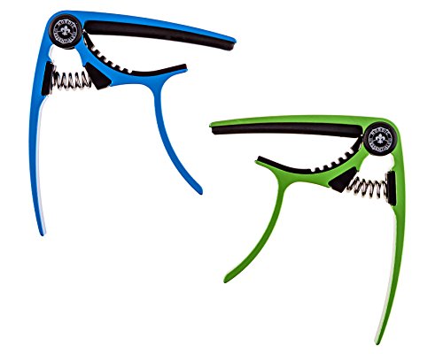 Image of Guitar Capo for Electric & Acoustic 6 String, 2 Pack | Fits Acoustic, Electric, 6 and 12 String Guitars Plus Banjo - Reliable Trigger Capo with Quick One-Hand Adjustment