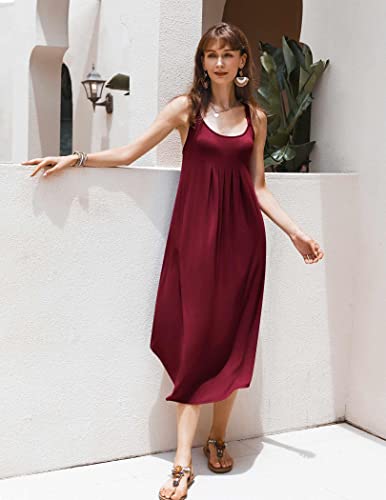 Ekouaer Elegant Nightgowns For Women Sleeveless Long Nightdress Sleep Dress (Wine Red Xxxl) #TOP1