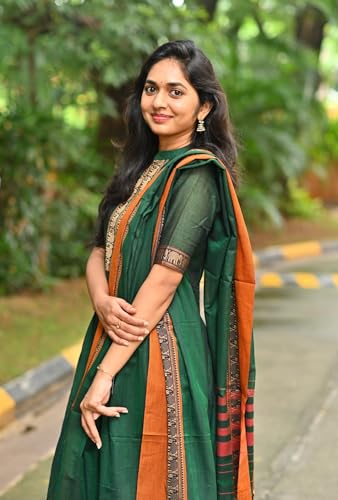 Image of GoSriKi Women's Rayon Viscose Solid Anarkali Kurta with Dupatta