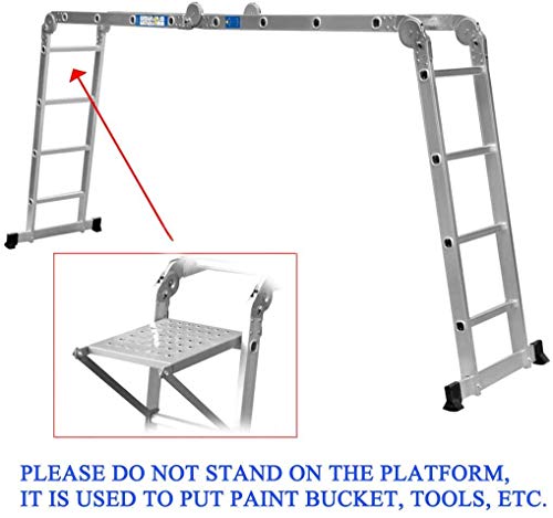 4.7M Retractable Folding Aluminum Telescopic Herringbone Multi-Purpose Home/Library/Engineering Ladder with One Tool Tray 5 4.7M Retractable Folding Aluminum Telescopic Herringbone Multi-Purpose Home/Library/Engineering Ladder with One Tool Tray - Image 5