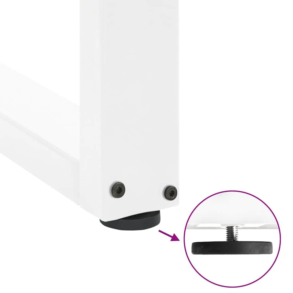 vidaXL Patas para Mesa de Bar en Forma de U (2 Unidades), Color Blanco, 40 x (110-111) cm, Acero
