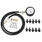 FreeTec Miernik ciśnienia oleju, 140 psi manometr oleju silnikowego, zegar do sprawdzania ciśnienia oleju, ciśnienie silnika narzędzie z adapterami do VW BMW Opel Ford Fiat (czerwony)