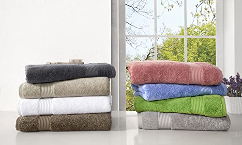 Classic Turkish Towels Premium Cotton Towels For Bathroom - Luxury Soft And Absorbent 6-Piece Towel Set, 2 Bath Towels, 2 Hand Towels, And 2 Washcloths,100% Turkish Cotton (Blue) #TOP5