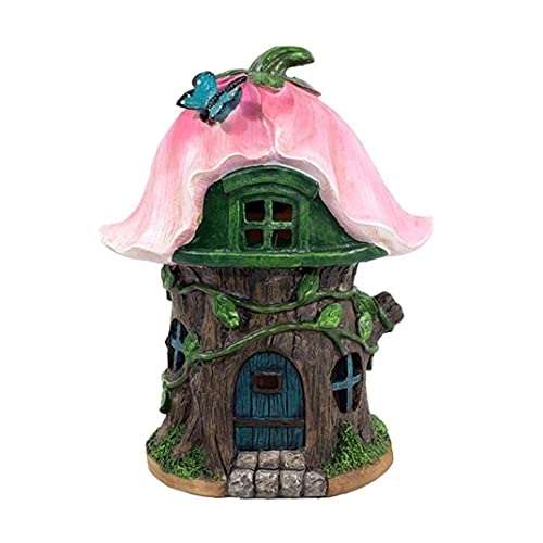 ZGJYSP Solar-Mini-Haus-Ornament-Lichter,Harz-LED-Haus-Skulptur,Pilz-Gartenhaus-Dekoration für Heimdekoration,Kindergeschenk (Style1) Cover