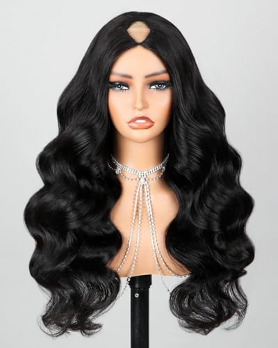 Megalook hair V Part Wig Human Hair Body Wave Glueless