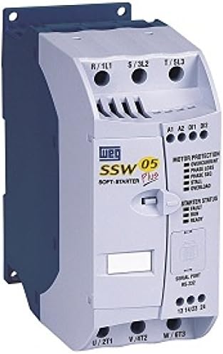 WEG SSW050010T2246EPZ Soft Starter, 10 Amps, 3 HP @ 230V/5 HP @ 460V, 120VAC Control Voltage, w/Built-In Bypass