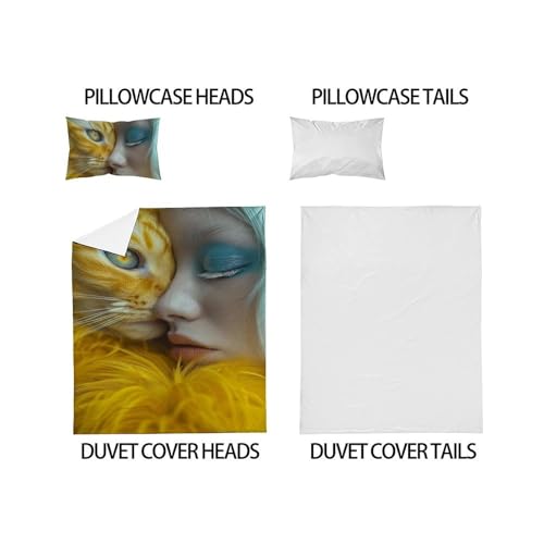 Housse de couette single animaux 3D infroissable avec zip pour éviter la corvée - 5