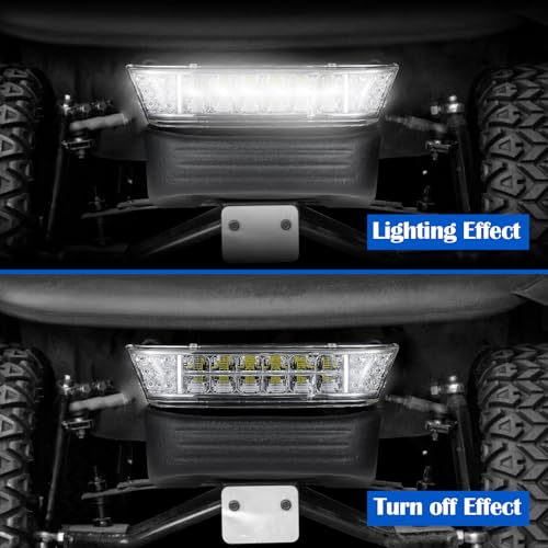 NOKINS Club Car Precedent Light Kit with Bumper for Club Car Precedent 2004-UP Electric Gas Golf Cart - 12V LED Headlight & Turn Signal Light(Fit #102524800/1025248-01) (Single Front Light)