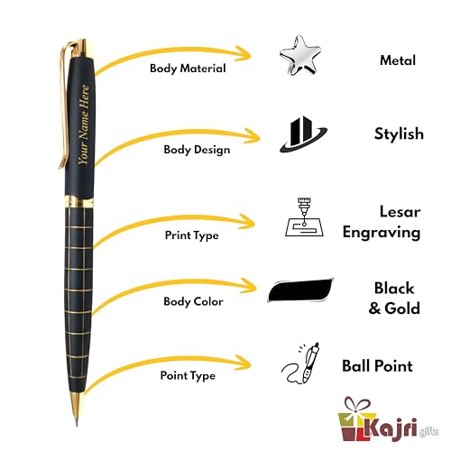 Image of Kajri Gifts Personalized Pen with Name Engraved Wooden Gift Box Best for Gifting, Corporate Gift, Doctor, Advocate, Boss, Employee, Teacher (Primium Check)
