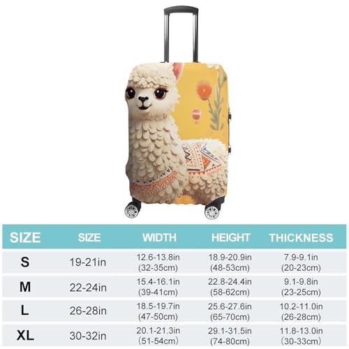 Cartoon Alpaca Cute Animal Luggage Cover, Washable Elastic Suitcase Cover Protector Fit 18-32 Inch Luggage2