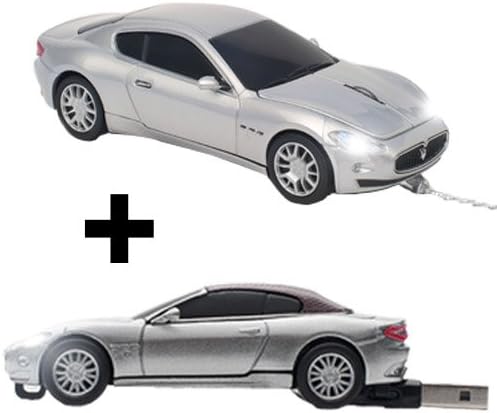 Click Car CCB-MASERATI-WDM-4GB Maserati Wired Optical Mouse and 4GB USB Bundle, Silver