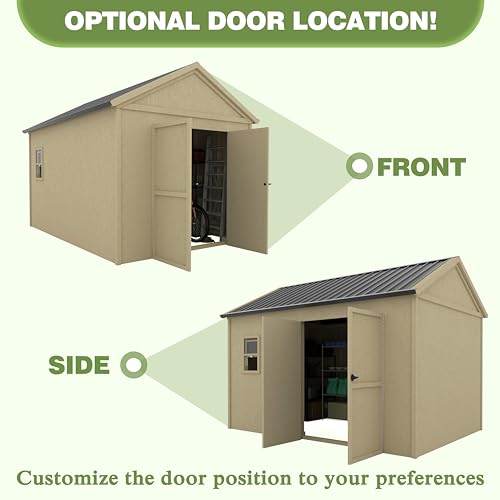 Yardenaler PG0301-19-K 12X8.7 Ft Wood Outdoor Storage Shed, Diy Garden Tool Shed Kit thumb #4