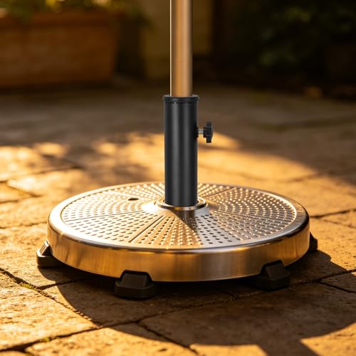 Base para sombrilla de exterior de acero inoxidable con diseño resistente y modular 6