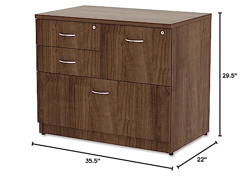 Lorell Prominence Lateral File, Walnut Laminate Top #TOP2