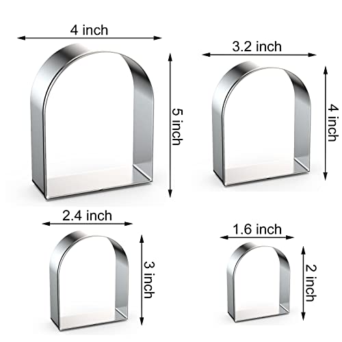 Arch Cookie Cutter Set Large - 5 Inch, 4 Inch, 3 Inch, 2 Inch - Geometric Cookie Cutters Shapes Molds - Stainless Steel #TOP1