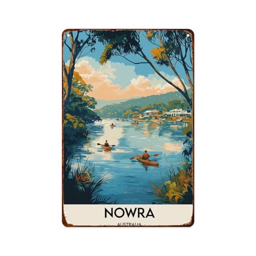 XIAJVS Nowra Australia Retro Aluminum Wall Sign 8x12 Inches