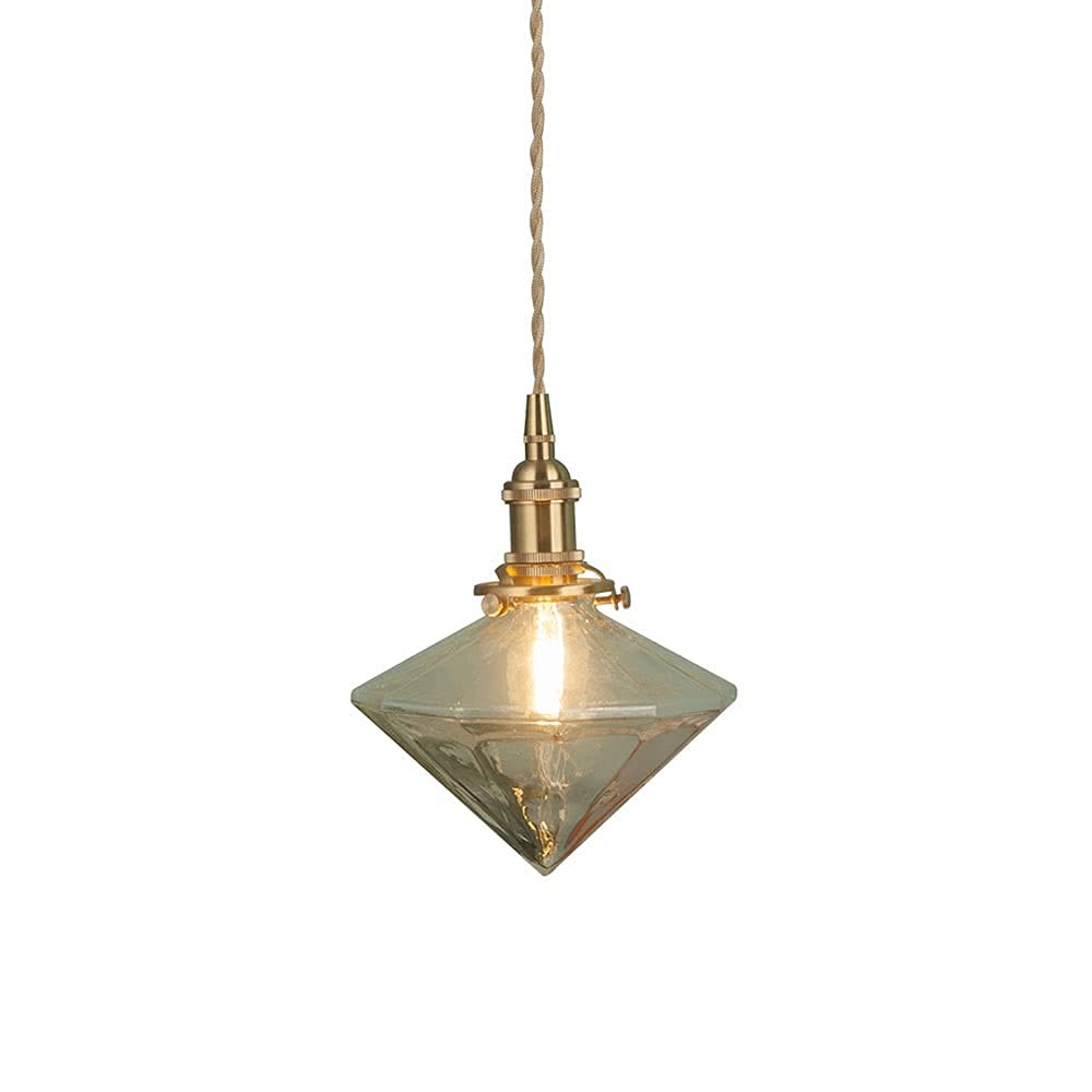 Lámpara de techo industrial para comedor con pantalla de cristal de diamante