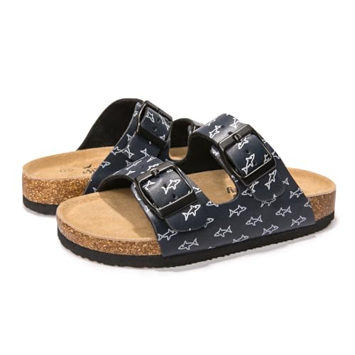Image of FUNKYMONKEY Unisex-Child Slide Sandals Adjustable Double Buckle with Soft Footbed Comfort Slides for Girls and Boys