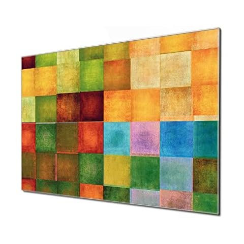 banjado® Glas Magnettafel mit 4 Magneten - Magnetwand 45x30cm mit Motiv Farbkasten 2 - Memoboard/Pinnwand magnetisch, beschreibbar, perfekt für die Küche Cover