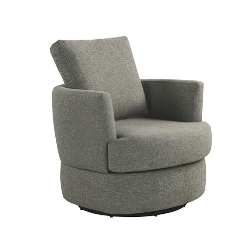 Sillón giratorio moderno tejido poliéster gris miniatura 5