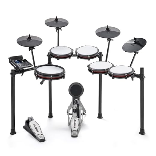 Alesis Nitro Max Kit 10 Piece Electric Drum Set with Quiet Mesh Pads, 10" Dual Zone Snare, Bluetooth, 440+ Sounds, Drumeo, USB MIDI, Kick Pedal