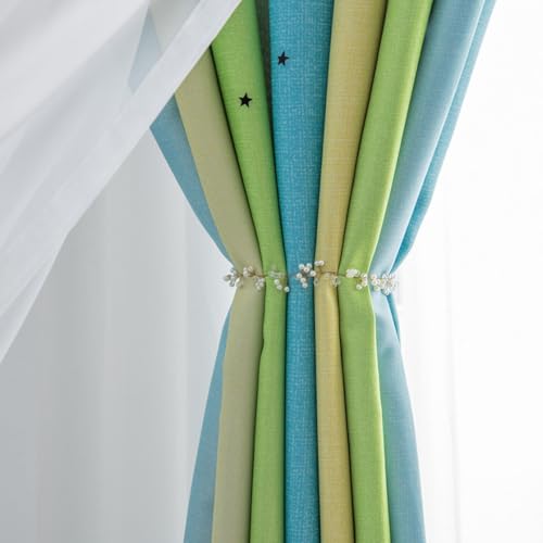Rideau double couche occultant thermique vert isolation été hiver