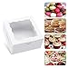 JOHOPACK 40 Pack Cookie Boxes 4x4x2 Inch Bakery Boxes with window Treat Box Chocolate Covered Strawberries Box for Christmas Valentine's Mother's Day