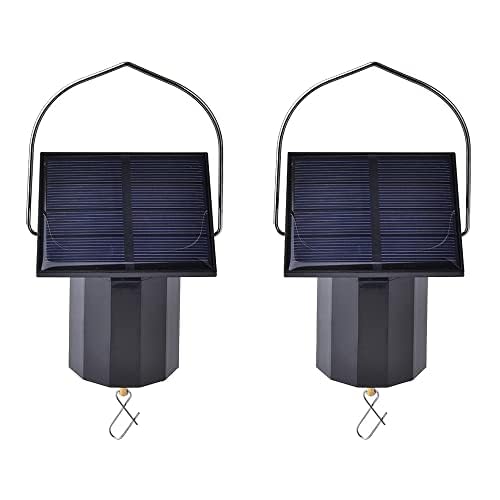 2 Pcs Solar Motor with Hook Solar Powered Wind Spinner Motor No Batteries Required Eco-Friendly Wind Chimes Ornament Hanging Rotating Motor for Hangs Your Ornament
