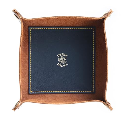 USA Handmade Premium Leather Valet Tray, Folds Flat! Dice Rolling