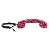 Aduro RETRO PHONE Wired 3.5mm Handset for Mobile Devices and Tablets (Retail Packaing) (Cheetah Pattern Black/Pink)