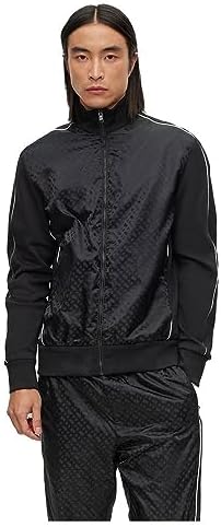 【BOSS】美品 モノグラムディテール ジップアップ スウェットシャツ メンズ Amazon.co.jp: [BOSS] [ボス] ミックスマテリアル モノグラム
