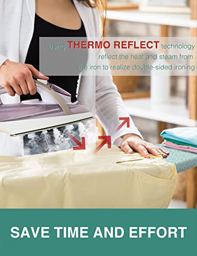 Sunkloof Extra Thick Ironing Board Cover And Pad, Resist Scorching And Staining, 15X54 Reflective Silicone Ironing Board Cover, Elastic Edges, 4 Fasteners, Large Protective Scorch Mesh Cloth #TOP1