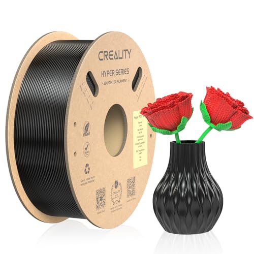 Image of Creality PETG Filament 1.75mm, Hyper PETG Filament High Speed 30-600mm /s High Toughness Chemical Resistance 3D Printer Filament, 1KG Cardboard Spool(2.2lbs) (Black)