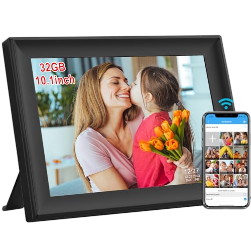 SSA WiFi Frame 32GB Digital Picture Frame WiFi 10.1 inch Digital Photo Frame with IPS Touch Screen, Auto-Rotate,Send 50 Photo Unlimited,Share Photos/Videos Instantly via App or E-Mail from Anywhere