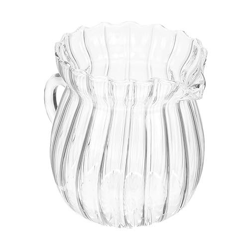 Cabilock Small Milk Pitcher Glass Milk Creamer Pitcher Multi-function Milk Cup for Tea Party Wedding