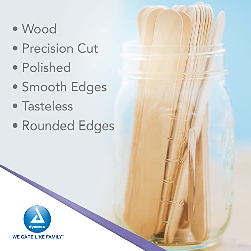Dynarex Tongue Depressors Wood, Senior 6", Non-Sterile, With Precision Cut And Polished Smooth Edges, For Medical Uses, 1 Box Of 500 Tongue Depressors #TOP5