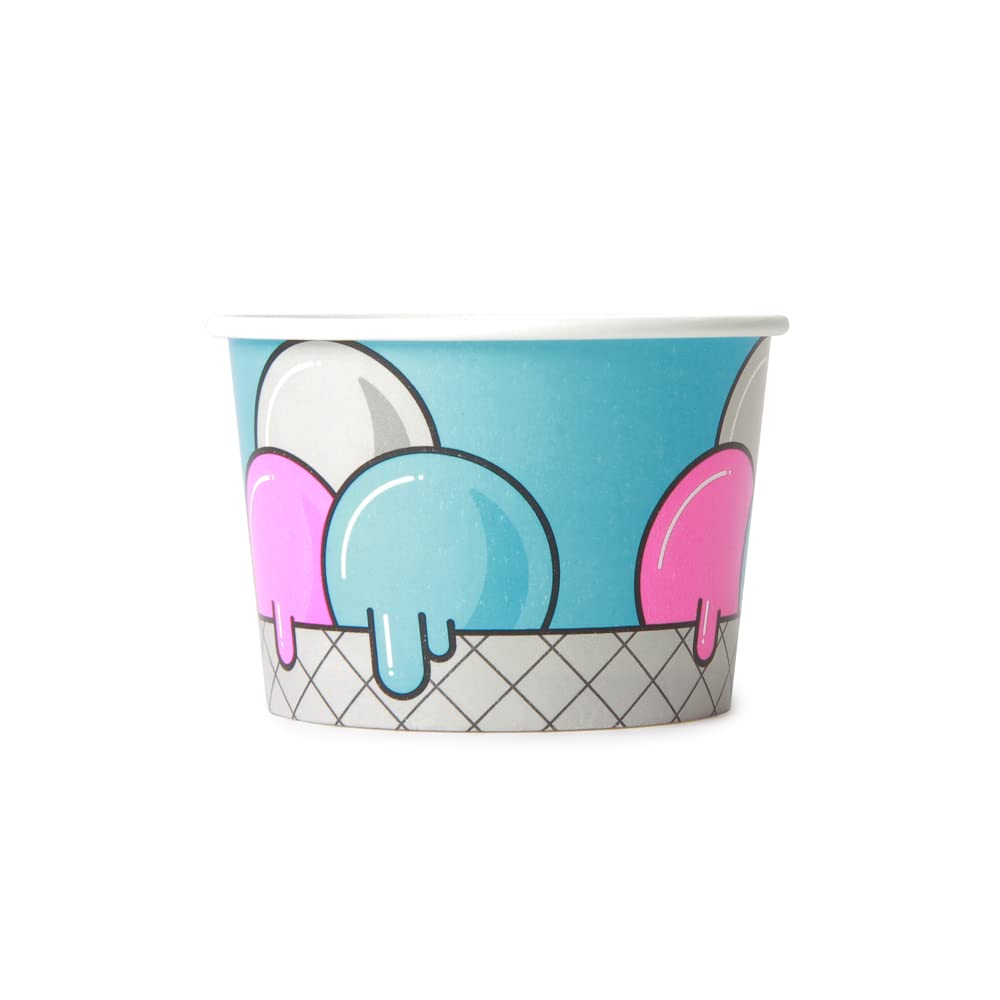 Sephra Blue Bubble Ice Cream Cups with Lids 4oz – Case of 2000