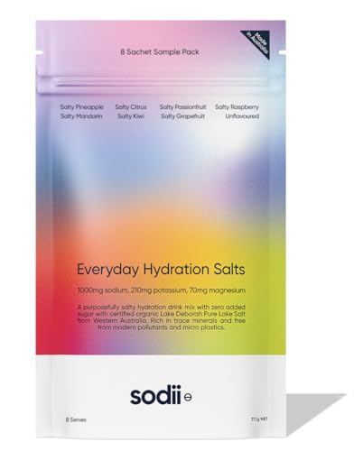 Sodii Everyday Hydration Salts – 8 Sachet Sample Pack | Electrolyte Powder with Sodium, Potassium & Magnesium | Vegan, No Added Sugar, All Natural | Optimal Hydration & Recovery Support