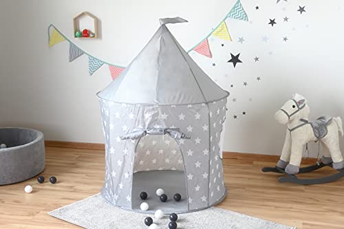 KNORRTOYS.COM 55541 Spielzelt-Grey White Stars, grau